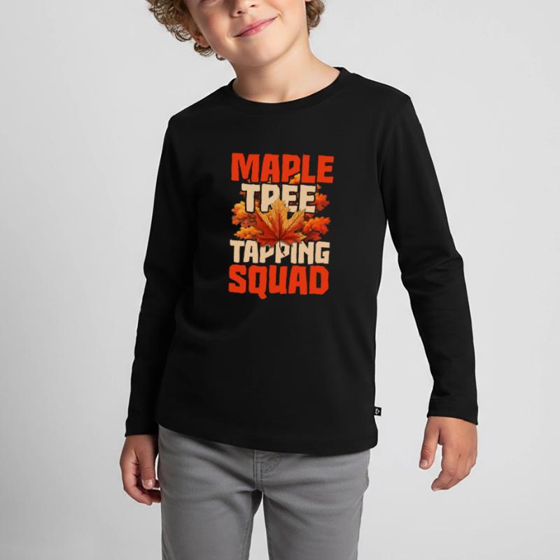 Maple Syrup Maple Sap Maple Tree Tapping Squad Kids' Premium Longsleeve Shirt