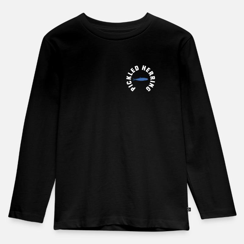 gesundheitliche VortEingelegter Hering - Kinder Premium Bio Langarmshirt - Schwarz