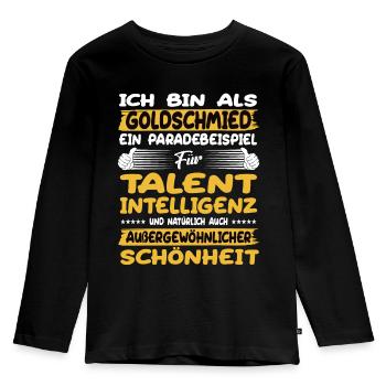 goldsmith a prime example of talent - Kids' Premium Longsleeve Shirt - black - Front - AI Model Kid Male (0cm)