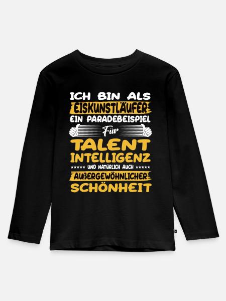 Eiskunstläufer ein Paradebeispiel Eiskunstlauf - Kinder Premium Bio Langarmshirt - Schwarz
