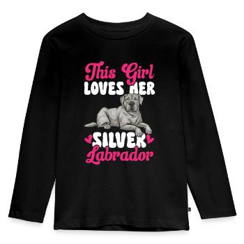 Silver Labrador Retriever Silver Lab - Kids' Premium Longsleeve Shirt - black - Front - AI Model Kid Male (0cm)