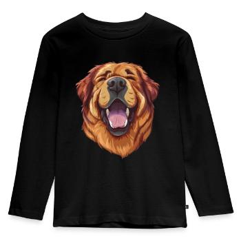 Do Khyi | Tibetan Mastiff | Tibetan Mastiff | Cartoon - Kids' Premium Longsleeve Shirt - black - Front - AI Model Kid Male (0cm)