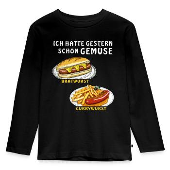 ALREADY HAD VEGETABLES YESTERDAY - Kids' Premium Longsleeve Shirt - black - Front - AI Model Kid Male (0cm)