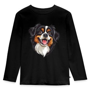 Tibetan Spaniel | Tibetan spaniel | Cartoon Artwork - Kids' Premium Longsleeve Shirt - black - Front - AI Model Kid Male (0cm)