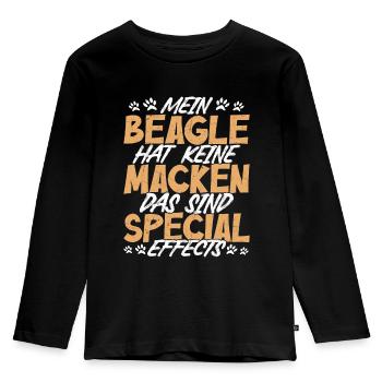 Mein Beagle hat keine Macken das sind Special Effe - Kinder Premium Bio Langarmshirt - Schwarz - Vorne - AI Model Kid Male (0cm)