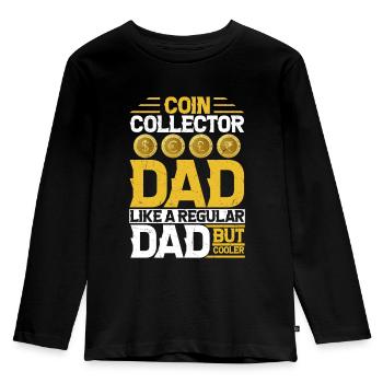 Coin Collecting Dad: Upgrading Fatherhood - Kinder Premium Bio Langarmshirt - Schwarz - Vorne - AI Model Kid Male (0cm)