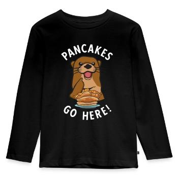 Pancake Breakfast Pancakes - Kids' Premium Longsleeve Shirt - black - Front - AI Model Kid Male (0cm)