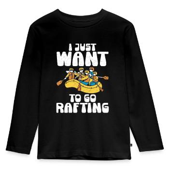 Happiness Is A Tight Paddle Rafting White Water - Kids' Premium Longsleeve Shirt - black - Front - AI Model Kid Male (0cm)