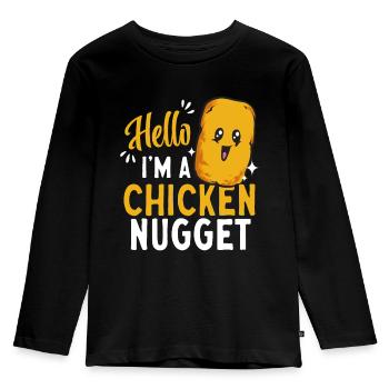 Chicken Nugget Liebhaber Chicken Nuggets - Kinder Premium Bio Langarmshirt - Schwarz - Vorne - AI Model Kid Male (0cm)
