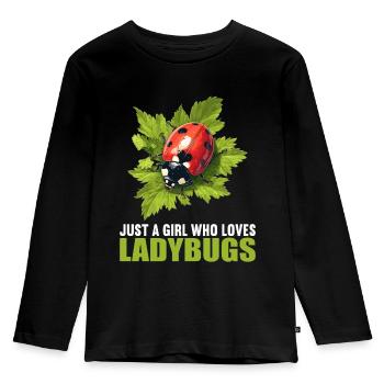 Ladybug Marienkäfer - Kids' Premium Longsleeve Shirt - black - Front - AI Model Kid Male (0cm)