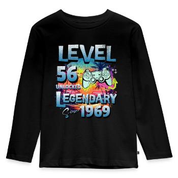 Level 56 Unlocked since 1982 Birthday - Kids' Premium Longsleeve Shirt - black - Front - AI Model Kid Male (0cm)