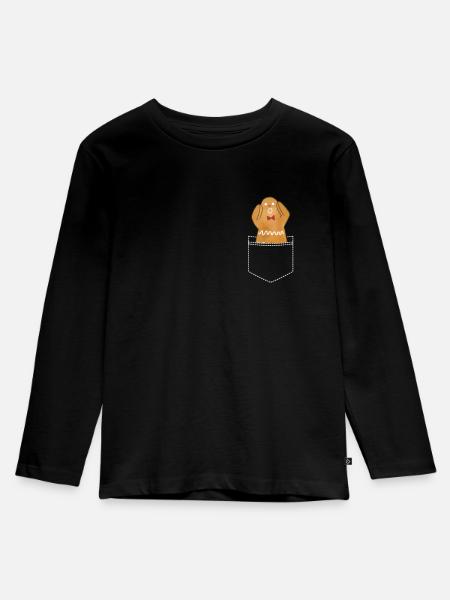 Plätzchen - Kinder Premium Bio Langarmshirt - Schwarz