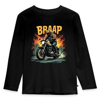 Moto Moto Moto Machine - T-shirt manches longues Premium Enfant - noir - Devant - AI Model Kid Male (0cm)
