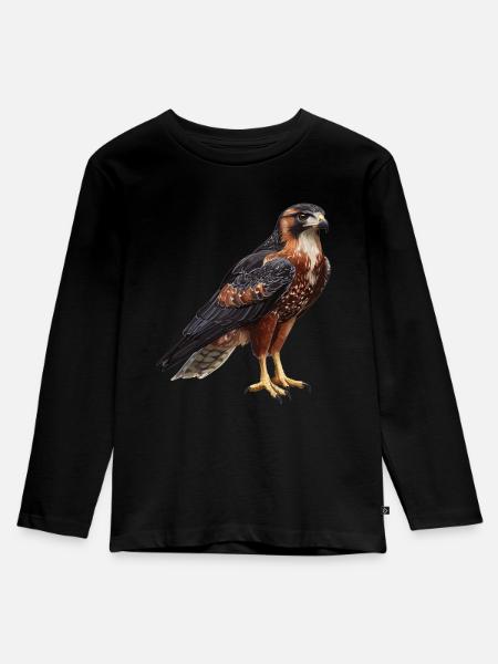 Falken Falke - Kinder Premium Bio Langarmshirt - Schwarz