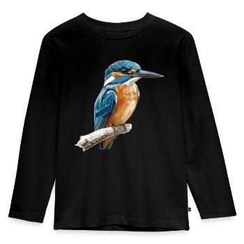 Eisvögel Eisvogel - Kinder Premium Bio Langarmshirt - Schwarz - Vorne - AI Model Kid Male (0cm)