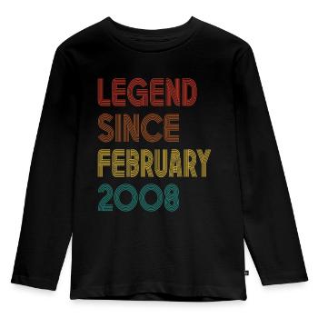 17 Jahre alte Legende seit Februar 2008 Geburtstag - Kinder Premium Bio Langarmshirt - Schwarz - Vorne - AI Model Kid Male (0cm)