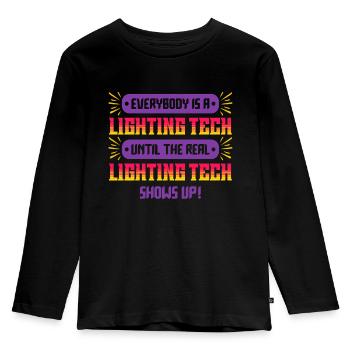 Lighting Technician Lighting Technician - Kids' Premium Longsleeve Shirt - black - Front - AI Model Kid Male (0cm)