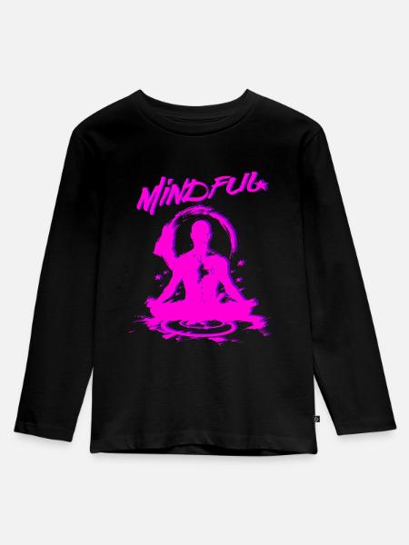 Mindful - Kinder Premium Bio Langarmshirt - Schwarz