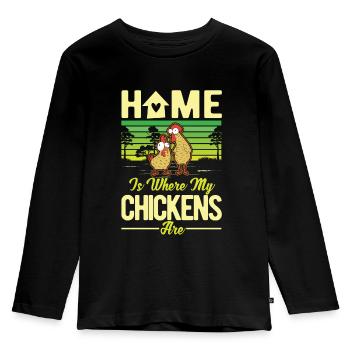 Chickens Home Chicken Chicken Chicken - Kids' Premium Longsleeve Shirt - black - Front - AI Model Kid Male (0cm)