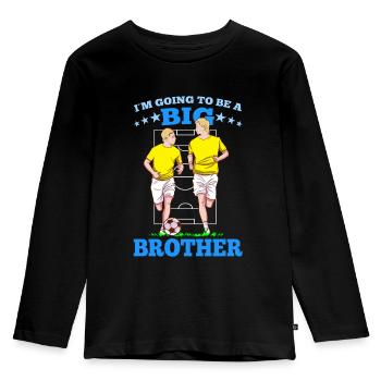 I'm Going To Be A Big Brother Soccer Brothers - Kids' Premium Longsleeve Shirt - black - Front - AI Model Kid Male (0cm)