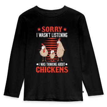 Chicken Gift Chicken Chicken Chicken - Kids' Premium Longsleeve Shirt - black - Front - AI Model Kid Male (0cm)