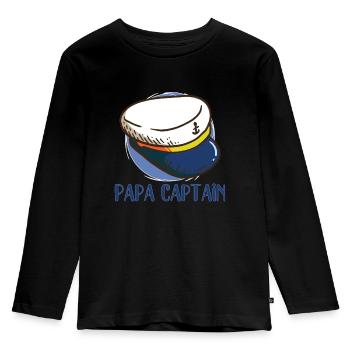 Boating Dad Boat Captain Pontoon Sailor Cruising - Kids' Premium Longsleeve Shirt - black - Front - AI Model Kid Male (0cm)