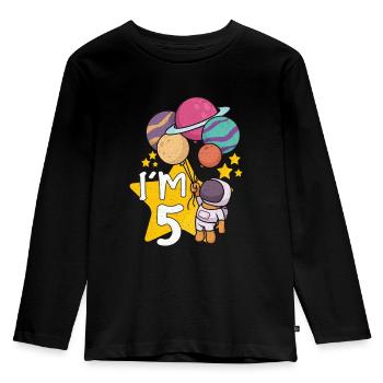 Astronaut Astronomy Solar System Space Kids - Kids' Premium Longsleeve Shirt - black - Front - AI Model Kid Male (0cm)
