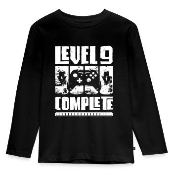 Level 9 Complete Gamer Junge Jahrgang 2013 - Kinder Premium Bio Langarmshirt - Schwarz - Vorne - AI Model Kid Male (0cm)