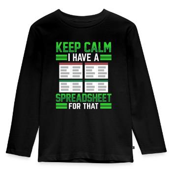 Ich Habe Ein Spreadsheet Dafür Tabelle Buchhalter - Kinder Premium Bio Langarmshirt - Schwarz - Vorne - AI Model Kid Male (0cm)