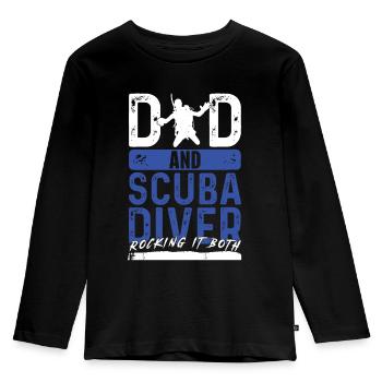 Deep Underwater Snorkeling Diver Lifestyle - Kids' Premium Longsleeve Shirt - black - Front - AI Model Kid Male (0cm)