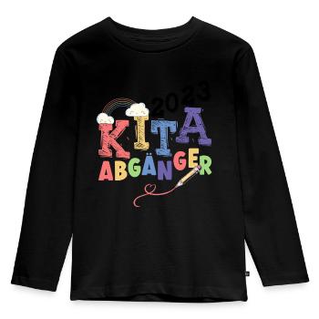Kita Abgänger 2023 Kindergarten Geschenk - Kinder Premium Bio Langarmshirt - Schwarz - Vorne - AI Model Kid Male (0cm)