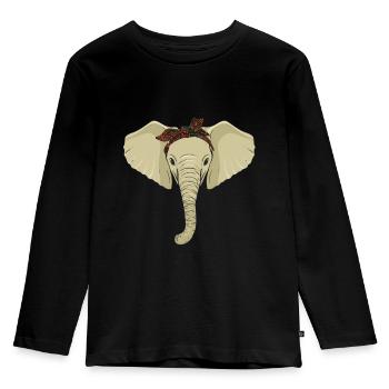 Elephant Tshirt pour Elephant Elephant Kids Zoo - T-shirt manches longues Premium Enfant - noir - Devant - AI Model Kid Male (0cm)