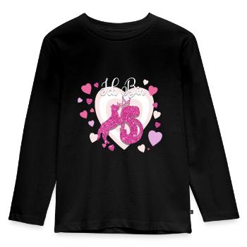 5 Geburtstag Mädchen - Kinder Premium Bio Langarmshirt - Schwarz - Vorne - AI Model Kid Male (0cm)
