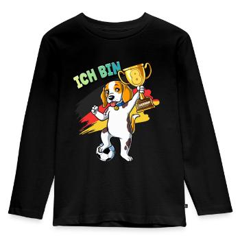 8. Geburtstag Ich bin 8 Jahre Fußball Junge - Kinder Premium Bio Langarmshirt - Schwarz - Vorne - AI Model Kid Male (0cm)