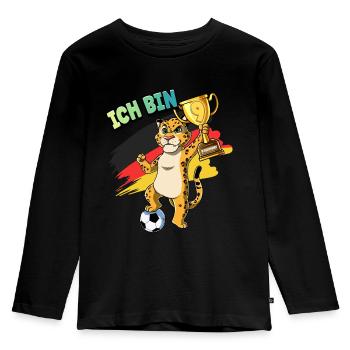 9. Geburtstag Ich bin 9 Jahre Fußball Junge - Kinder Premium Bio Langarmshirt - Schwarz - Vorne - AI Model Kid Male (0cm)