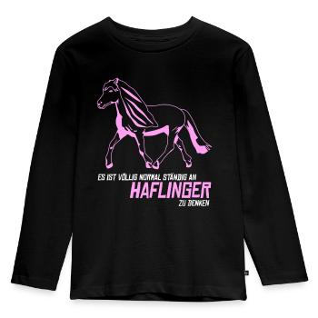 Haflinger Haflingers - Kinder Premium Bio Langarmshirt - Schwarz - Vorne - AI Model Kid Male (0cm)