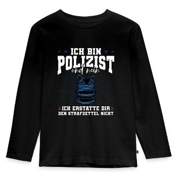 Ich Bin Polizist Polizei - Kinder Premium Bio Langarmshirt - Schwarz - Vorne - AI Model Kid Male (0cm)