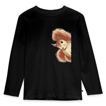 Lustiges Eichhörnchen, Eichhörnchen, Eichhörnchen - Kinder Premium Bio Langarmshirt - Schwarz - Vorne - AI Model Kid Male (0cm)