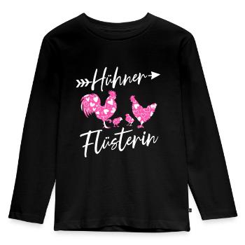 Huhn Hühner Flüstererin - Kinder Premium Bio Langarmshirt - Schwarz - Vorne - AI Model Kid Male (0cm)