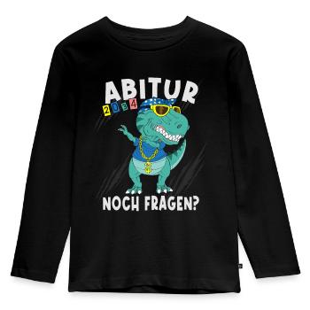 Einschulung Dinosaurier Abi 2034 - Kinder Premium Bio Langarmshirt - Schwarz - Vorne - AI Model Kid Male (0cm)
