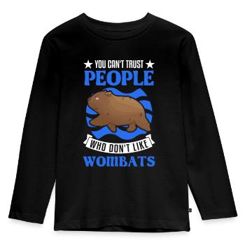 Wombat australien - T-shirt manches longues Premium Enfant - noir - Devant - AI Model Kid Male (0cm)