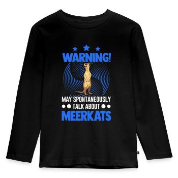 Avertissement! Peut parler spontanément des suricates - T-shirt manches longues Premium Enfant - noir - Devant - AI Model Kid Male (0cm)