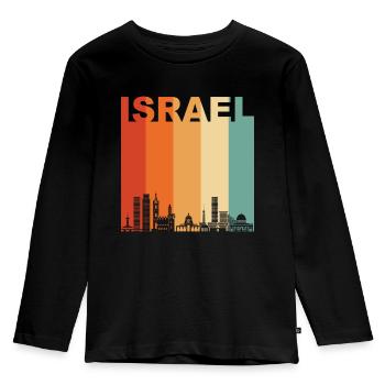 Israël - T-shirt manches longues Premium Enfant - noir - Devant - AI Model Kid Male (0cm)