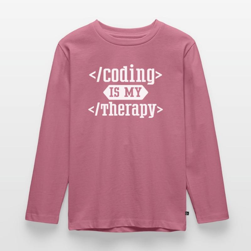 Programming Is My Therapy Coding Coder Code Kids' Premium Longsleeve Shirt