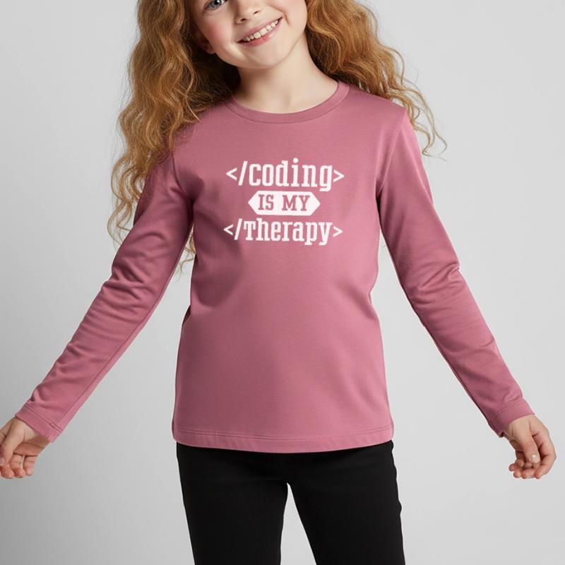Programming Is My Therapy Coding Coder Code Kids' Premium Longsleeve Shirt
