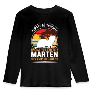 Always be yourself Marten Tree Marten Marten Marten - Kids' Premium Longsleeve Shirt - black - Front - AI Model Kid Male (0cm)