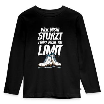 Eislaufen - Kinder Premium Bio Langarmshirt - Schwarz - Vorne - AI Model Kid Male (0cm)