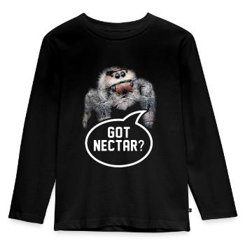Exotic Pet Collection Lifestyle Springspinnen - Kinder Premium Bio Langarmshirt - Schwarz - Vorne - AI Model Kid Male (0cm)
