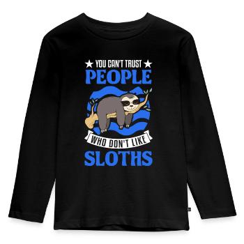 Sloth lover - Kids' Premium Longsleeve Shirt - black - Front - AI Model Kid Male (0cm)