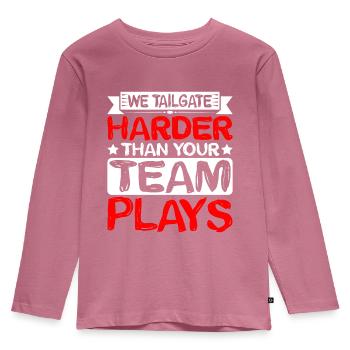 Nous suivons plus fort que votre équipe ne joue 2 - T-shirt manches longues Premium Enfant - mauve - Devant - AI Model Kid Female (0cm)